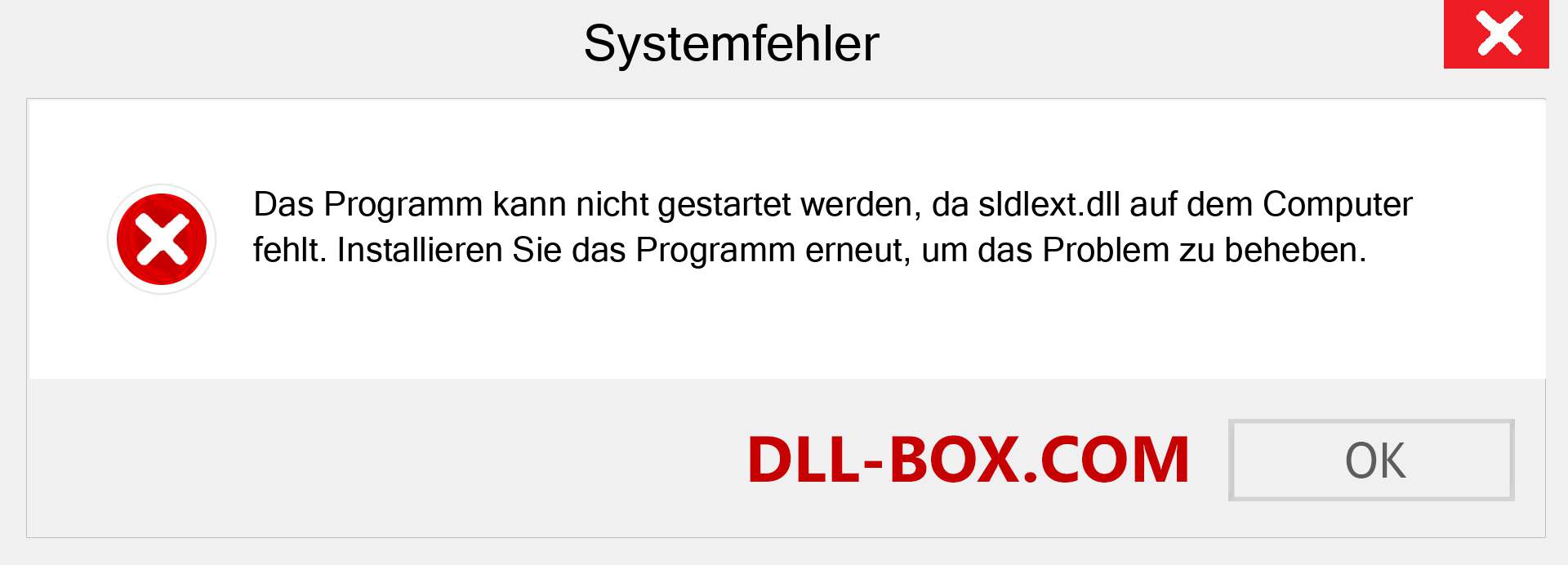 sldlext.dll-Datei fehlt?. Download für Windows 7, 8, 10 - Fix sldlext dll Missing Error unter Windows, Fotos, Bildern